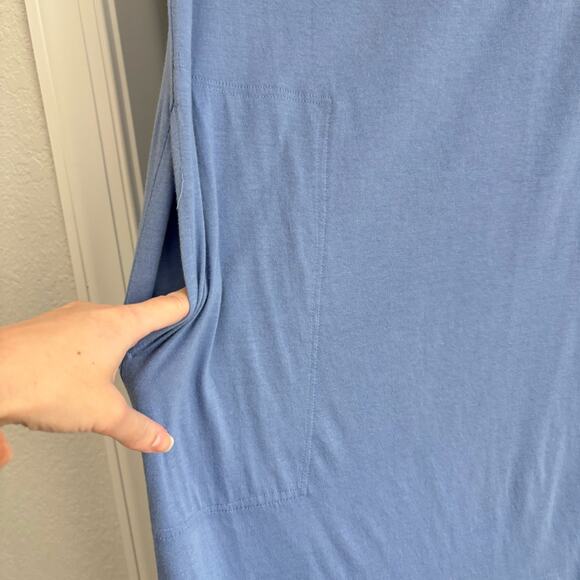 Free People Beach Muted Blue Maxi Dress Beachy Boho Sz S / XS - Picture 6 of 7